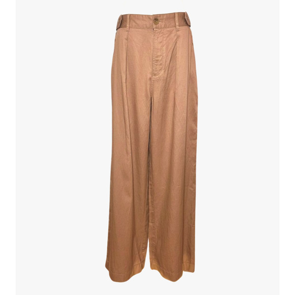 A New Approach NWT Camel Brown High Rise Wide Leg Dress Trouser Pants Size 8 - Picture 1 of 9